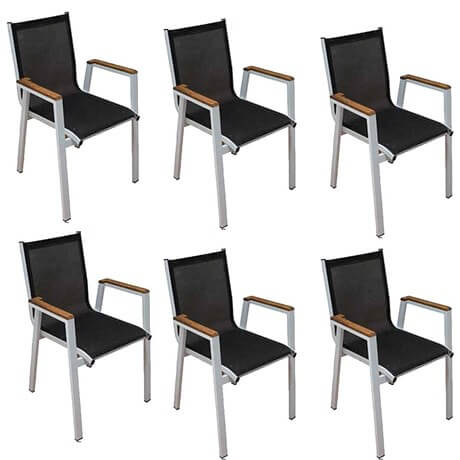 Ottowa Alüminyum Bahçe Sandalye 6'lı Set Beyaz Bahçe Masa ve Sandalyeleri  Erinöz