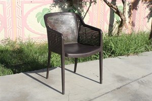Puantiyeli Plastik Bahçe Sandalyesi - Kahve Bahçe Sandalyeleri  Erinöz